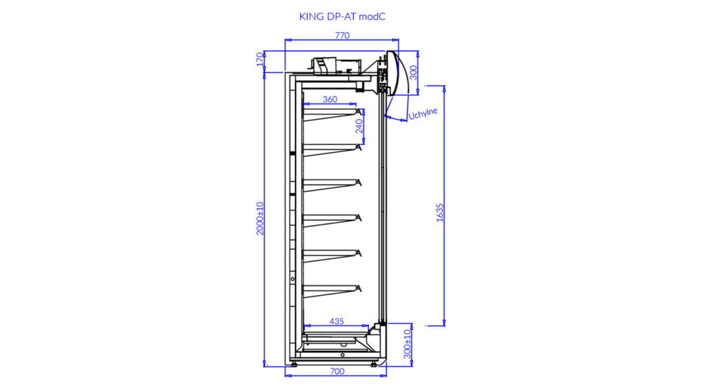 Rys. techniczny Regał chłodniczy King DP AT MOD/C