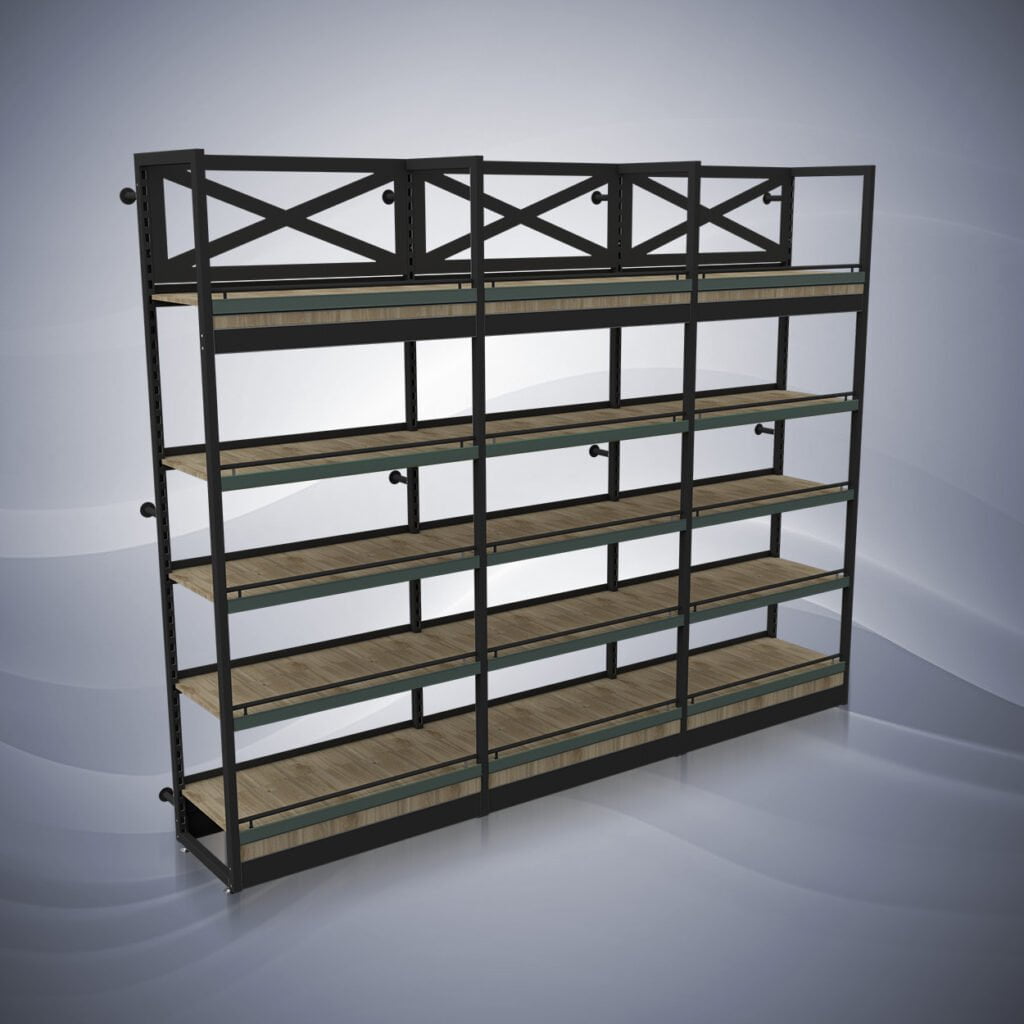 Regał alkoholowy krzyżowy w ciągu