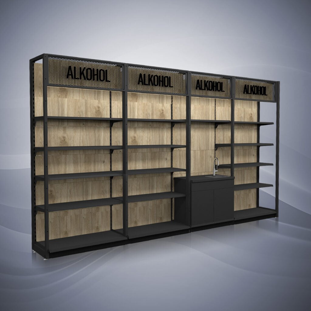 Regał alkoholowy siatkowy
