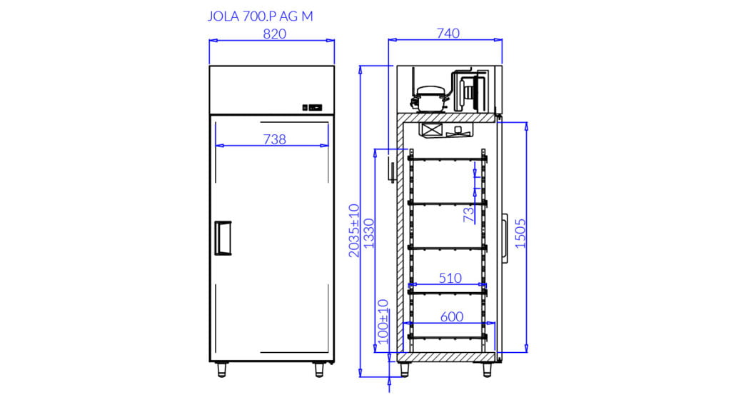 Rysunek techniczny Szafa Jola P AG M
