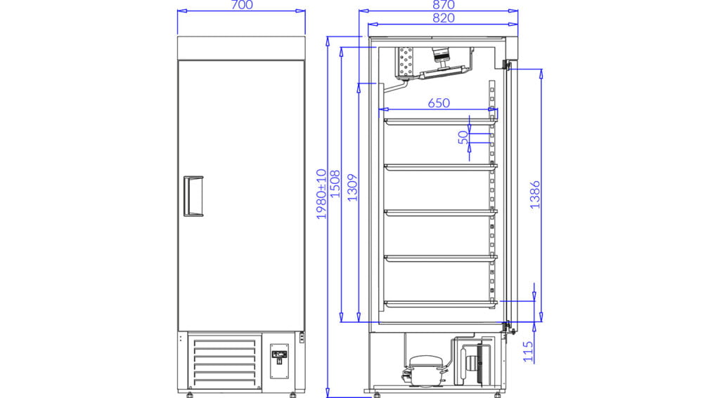 Rysunek techniczny Szafa Jola P Gastro